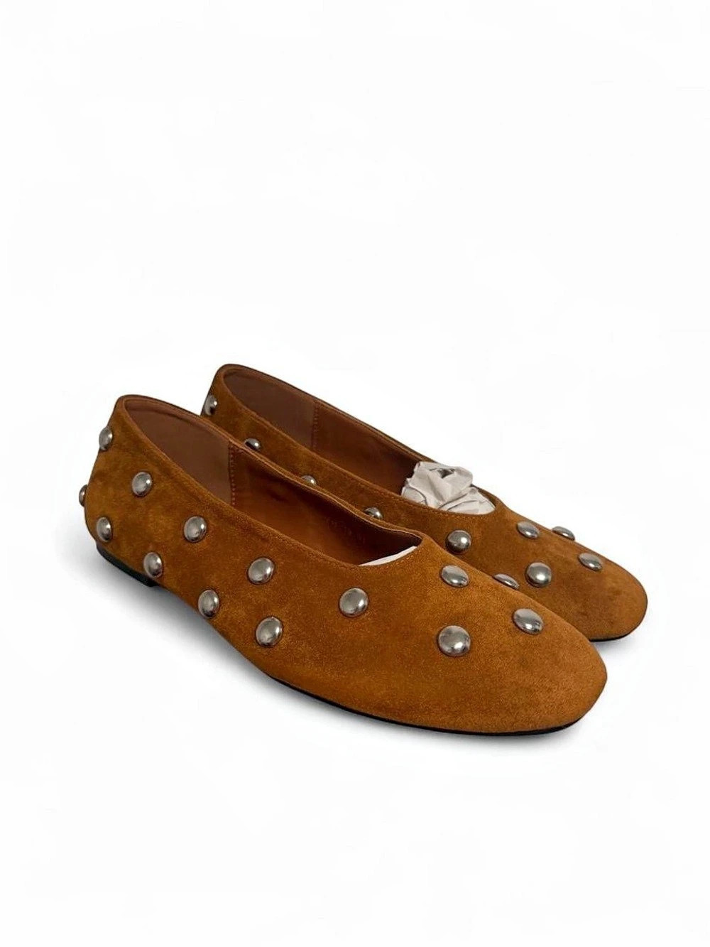 Studded Ballet Flat Brown